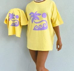 Salty Shreds Hawaii Dayz Oversized Hemp Tee - Ladies